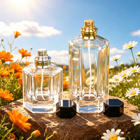Botol Parfum Kaca Premium Artisan Isi Ulang Silinder Transparan Kosong Grosir 50ml 100ml dengan Tutup Semprot