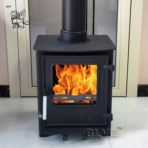 BLVE True Fire Burning <span class=keywords><strong>Leña</strong></span> Calefacción <span class=keywords><strong>Leña</strong></span> Chimenea Estilo europeo Sala de estar Villa <span class=keywords><strong>Hierro</strong></span> <span class=keywords><strong>fundido</strong></span> Chimenea independiente - Product Image 4