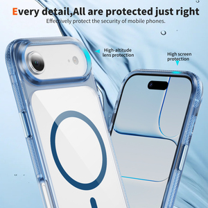 Étui magnétique antidérapant texturé pour iPhone 18 Pro Max Air 15 17, coque arrière hybride transparente antichoc avec pare-chocs couleur N52 - Product Image 4