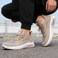 Chaussures de marche et de course décontractées pour hommes, confortables et souples, avec empeigne en maille, semelle intermédiaire en EVA et semelle extérieure en PVC, pour l'automne, l'été et le printemps