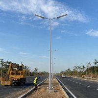 Platform Lampu Jalan LED Tenaga Surya Hibrida Terhubung, IP67, untuk Penggunaan di Jalan, dengan Gateway, Posisi, Alarm Kabel Rusak, dan Aset
