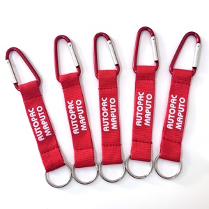 Tali Gantungan Kunci Pendek Grosir Bahan Poliester Sutra Cetak Promosi Custom Carabiner - Product Image 1