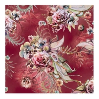 Tissu en mousseline de soie douce, crêpe douce, design floral personnalisé, impression numérique, pour vêtement féminin, 100% polyester s200679