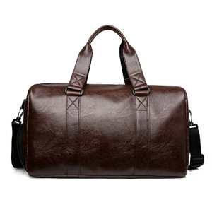 Grande capacité hommes voyage Gym Golf <span class=keywords><strong>Sport</strong></span> entraînement <span class=keywords><strong>sac</strong></span> polochon 2 jours 1 nuit nuit week-end PU <span class=keywords><strong>sac</strong></span> en <span class=keywords><strong>cuir</strong></span> fermeture éclair mode - Product Image 1