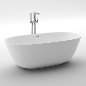 Nouveau design <span class=keywords><strong>Baignoire</strong></span> en pierre artificielle murale 2.2m <span class=keywords><strong>Baignoire</strong></span> en pierre artificielle blanche mate pour adulte - Product Image 6