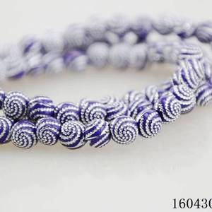Tasbih musulmán YASEEN étnico largo de 99 cuentas de ágata artificial duradera y suave de 6 mm con espiral de lámina dorada para Ramadán - Product Image 1
