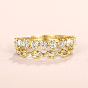 Set di Anelli con Zirconi, Gioielli Minimalisti da Donna, Accessori per Uso Quotidiano - Product Image 2