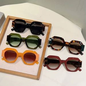 Lunettes de soleil octogonales surdimensionnées colorées tendance 2025 avec logo personnalisé, protection UV400, monture large, lunettes de soleil polygonales pour femmes - Product Image 2