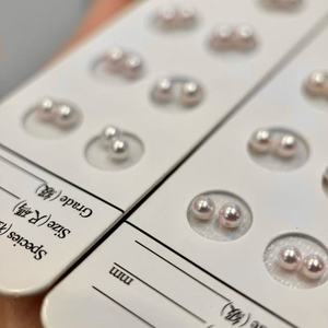 <span class=keywords><strong>Orecchini</strong></span> a Perno con Perle Naturali Akoya Aurora 3-3.5mm, Argento Sterling 925, Perfettamente Rotondi, Tonalità Bianche e Rosa - Product Image 5