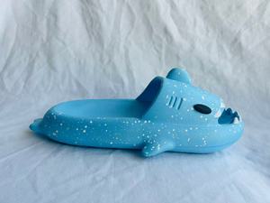 Pantofole con stampa animalier blu, fodera in peluche EVA, antiscivolo, punta chiusa, per tutte le stagioni, taglia 36 37 38 39 - Product Image 5