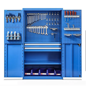 Armoire à outils en acier à deux portes battantes Masyounger MY-TC-13, robuste, étagères réglables, équipement de rangement pour atelier, <span class=keywords><strong>garage</strong></span>, coffre - Product Image 4