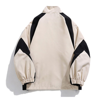 Blouson Bomber Varsity Color Block Personnalisé Blanc Noir Homme Tendance Léger Printemps Automne Coupe-Vent Décontracté Style Motard