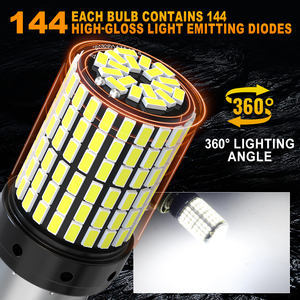 Prezzo all'ingrosso Canbus LED luci di direzione del freno <span class=keywords><strong>1156</strong></span> 1157 <span class=keywords><strong>P21W</strong></span> P21/5W BA15S BAU15S BA15D 7440 7443 3156 3157 144 SMD 3014 - Product Image 2