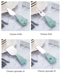 Ensemble de 4 couteaux à <span class=keywords><strong>fromage</strong></span> en acier inoxydable, best-seller, avec manches en fil métallique, coupe-légumes manuel, sûr pour la préparation des aliments, pour râper, couper et trancher - Product Image 5