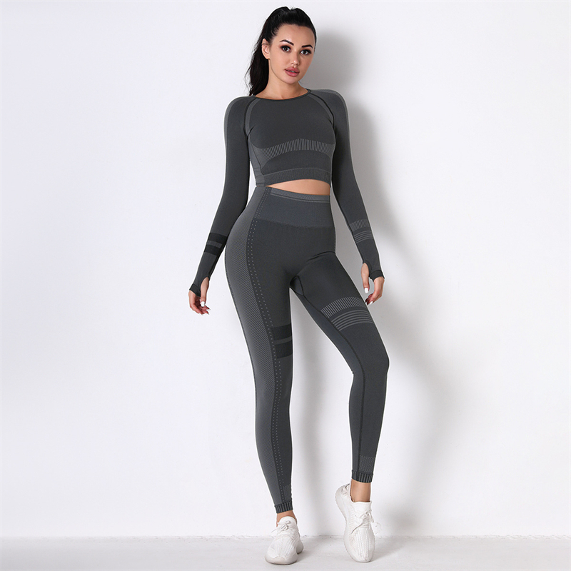 5 colors Fashion Modern Breathable Workout Clothing Women Active Wear Yoga Set hygroscopic New Product