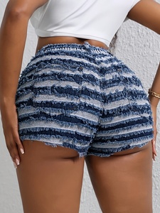 Women's Sexy Casual <b>Stretch</b> Denim Shorts with High Waist Tassel Details <b>Machine</b> Washable-for Spring and Summer - Product Image 4