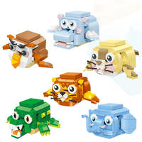 Jeu d'empilage d'animaux 59153-59158 Hippopotame Aigle Tigre MOC Briques de construction Modèle Jouet de construction pour enfants Cadeau