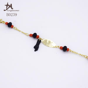 Qcy — Bracelet pour bébé, plaqué or 18K, mains noires, <span class=keywords><strong>en</strong></span> cuivre fait <span class=keywords><strong>main</strong></span>, vente <span class=keywords><strong>en</strong></span> gros, B0239 - Product Image 3