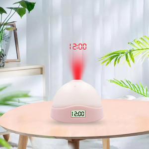 นาฬิกาปลุกอิเล็กทรอนิกส์ LED ดิจิตอลที่ใช้แบตเตอรี่พร้อมไฟเปลี่ยนสีได้ 7 สี ฉายภาพท้องฟ้าสำหรับโต๊ะห้องนอนห้องนั่งเล่น - Product Image 5