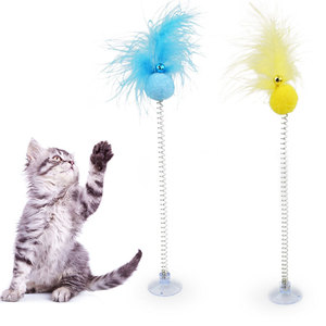 Wholesale <b>cat</b> <b>toys</b>, suction cup pom-poms and feather <b>cat</b> teasers, suction cup <b>spring</b> <b>cat</b> self-entertainment <b>toys</b>. - Product Image 1