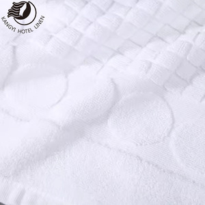 Tapis de bain d'hôtel blanc 100% coton tissé jacquard 50*80CM, serviette de sol à séchage rapide - Product Image 2