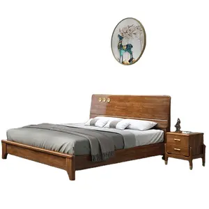 Moderno lusso testiera in legno massello vendita calda dormitorio biancheria da letto queen size camera da letto mobili letti in legno per la vendita