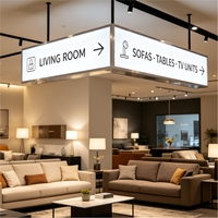 Boîte à lumière LED et néon en acrylique sur mesure, cube éclairé sur quatre côtés, signalétique publicitaire directionnelle, étanche IP65 pour les magasins