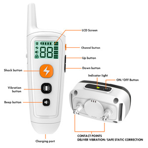 Entrenador de mascotas a control remoto, resistente al agua, con sonido, vibración y descarga eléctrica para entrenamiento de perros, individual, material ABS - Product Image 3