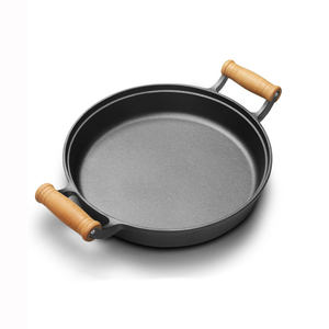 Olla de hierro fundido grueso, sartenes de <span class=keywords><strong>paella</strong></span>, juego de utensilios de cocina Wok, olla para servir sin recubrimiento, sartén, sartén - Product Image 2