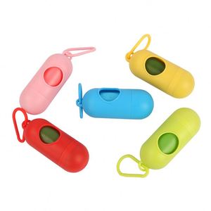 Distributeur de sacs à déjections canines portable et durable, en forme de crotte mignonne, support de déchets pour animaux de compagnie avec crochet, lavable, biodégradable, en silicone, vente en gros - Product Image 5