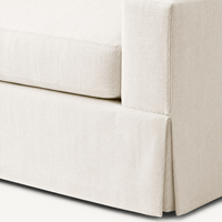 Fauteuil en lin crème avec housse, style moderne minimaliste, fauteuil d'appoint rembourré avec coussins pour salon, coin lecture