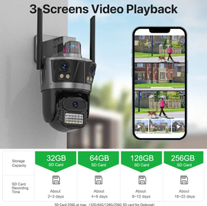 <span class=keywords><strong>Camera</strong></span> CCTV không dây AI ba màn hình ICSEE 2MP 4MP 8MP, <span class=keywords><strong>camera</strong></span> an ninh mạng PTZ ba ống kính kép, dùng cho nhà ở và công trình xây dựng - Product Image 3