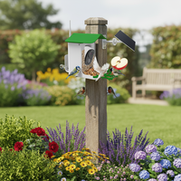 Caméra de mangeoire à oiseaux sans fil de haute qualité avec reconnaissance IA alimentée par énergie solaire et caméra de sécurité pour mangeoire à oiseaux