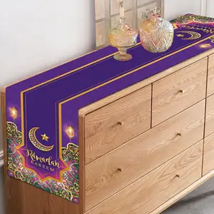 라마단 테이블 휴일 파티 장식 폴리 에스테르 직물 라마단 선물 이슬람