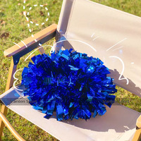 Pompom-pom-pom-pom-pom girl bleu royal bâton de pompon métallique de 6 pouces turquoise scintillant
