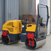 Nouveau Compacteur à Double Tambour pour Travaux de Chantier, Mini Compacteur Routier de 1 Tonne avec Double Tambour