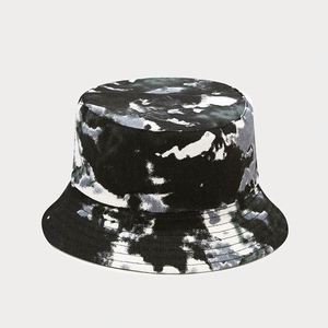 Wholesale Fashion New Trend <b>Tie</b> Dye Sun Hat Two Side Reversible Wear Design Cotton Lady Girl Autumn Outdoor Causal Bucket Hat - Product Image 3
