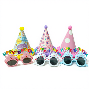 रंगीन हस्तनिर्मित कागज और प्लास्टिक हैट ग्लास नई पार्टी की सजावट बाल जन्मदिन की फोटोग्राफी के लिए - Product Image 1