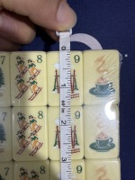 Jeu de Mahjong sur le thème du ski, personnalisé OEM, 160 pièces, tuiles blanches avec dos flocon de neige bleu, tuiles de Mahjong américaines en relief, vente en gros