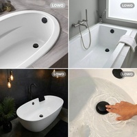 Top Vente Baignoire Drain 1-1/4X1-1/2 Pouces Baignoire Universelle En Laiton Ascenseur et Verrouillage Baignoire Bouchon De Vidange Kit Plug Chrome NOIR