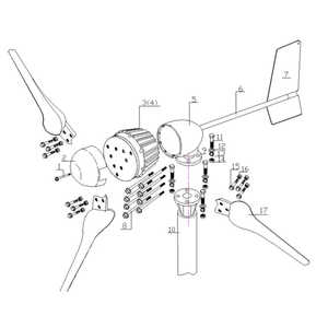 กังหันลมผลิตกระแสไฟฟ้ากระแสสลับ3เฟส15KW 10KW 5000วัตต์พร้อม120โวลต์220โวลต์240โวลต์380โวลต์ - Product Image 6