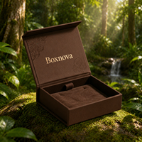 Boîte cadeau magnétique de luxe marron, boîte cadeau personnalisée recyclable pour chocolat, boîte cadeau avec couvercle magnétique pour emballage de bijoux