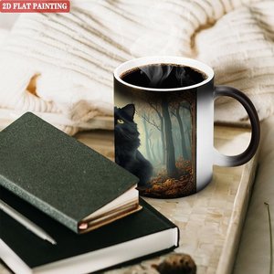 Taza Mágica Personalizada de 11 oz, Cerámica Negra Esmerilada, Sensible al Calor, Cambia de Color - Product Image 3