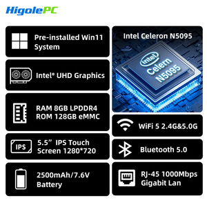 Mini PC tactile Gole2Pro, Intel Celeron N5105, 16 Go de RAM, 256 Go de ROM, ordinateur de poche portable Windows 11 Linux avec écran de 5,5 pouces pour la maison - Product Image 6