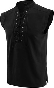 Liu Ming Saldi di Liquidazione: Maglietta Senza Maniche da Uomo Stile Rinascimentale Medievale Gotico, Canotta da Barbaro, <span class=keywords><strong>Gilet</strong></span> Casual - Product Image 5