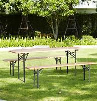 Table et banc d'extérieur pliable en bois massif pour le jardin, le camping, le pique-nique et la bière
