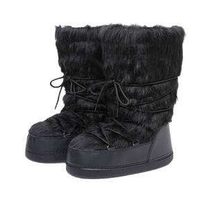 Bottes Y2K unisexe mi-mollet scintillantes à lacets, chaudes, antidérapantes, confortables et douces pour l'hiver et la neige - Product Image 2