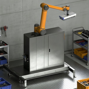Station de travail collaborative AUBO <span class=keywords><strong>I5</strong></span> pour le chargement et le déchargement, solution d'automatisation légère pour la manutention et la palettisation des matériaux - Product Image 1