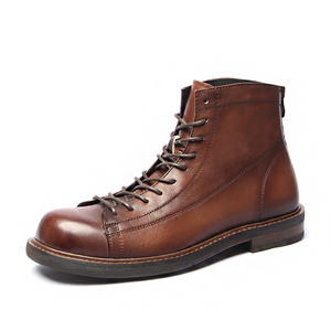 Botas de Cuero con Parches y Cordones 2026 - Botines para Hombre - Tecnología de Costura Goodyear para una Función Antideslizante - Product Image 1