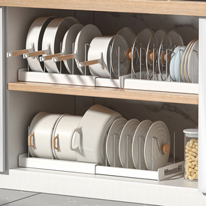 Organisateur de cuisine <span class=keywords><strong>DIY</strong></span> Pots réglables <span class=keywords><strong>Couvercle</strong></span> Casseroles Cabinet Autres accessoires Supports de <span class=keywords><strong>rangement</strong></span> en métal pour la maison <span class=keywords><strong>Rangement</strong></span> en acier inoxydable pour la cuisine - Product Image 5